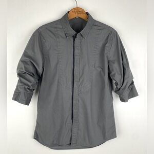 5cm Zip-front Ruched Sleeve Shirt